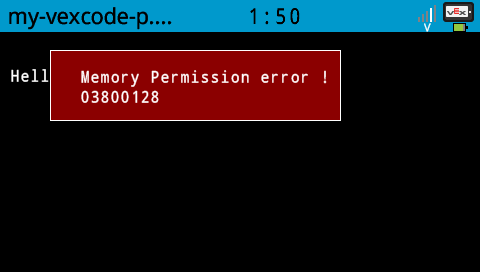 memory permission error